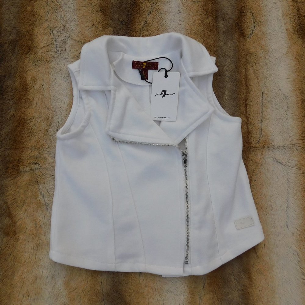 7 For All Mankind 3T Knit Moto Vest  NWT